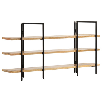 3-Tier Bookcase 160x31x80 cm Solid Mango Wood