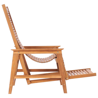 Garden Lounge Chair with Footrest Solid Teak Wood