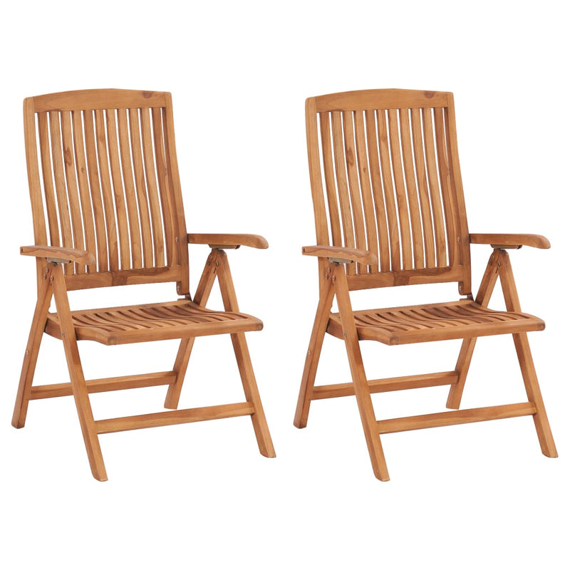 Reclining Garden Chairs 2 pcs Solid Teak Wood