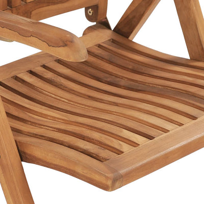 Reclining Garden Chairs 2 pcs Solid Teak Wood