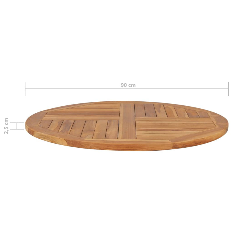 Table Top Solid Teak Wood Round 2.5 cm 90 cm