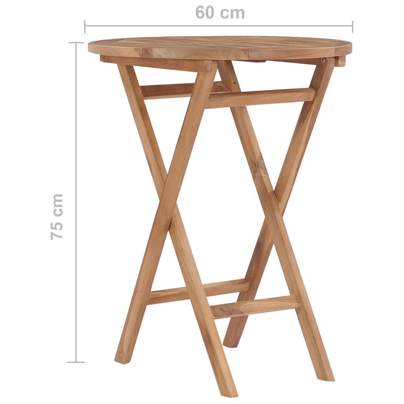 Folding Garden Table 60 cm Solid Teak Wood