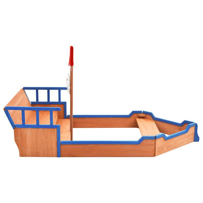 Sandbox Pirate Ship Firwood 190x94.5x101 cm