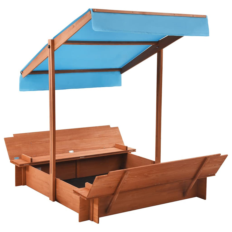 Sandbox with Roof Firwood 122x120x123 cm