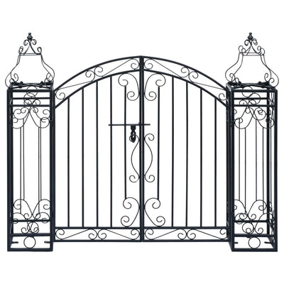 Ornamental Garden Gate Wrought Iron 122x20.5x100 cm