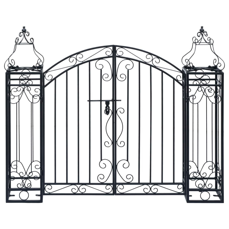 Ornamental Garden Gate Wrought Iron 122x20.5x100 cm