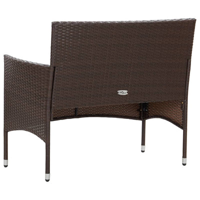 4 Piece Garden Lounge Set with Cushions Poly Rattan Brown