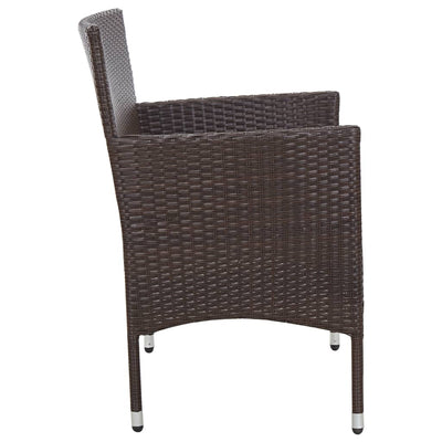 4 Piece Garden Lounge Set with Cushions Poly Rattan Brown