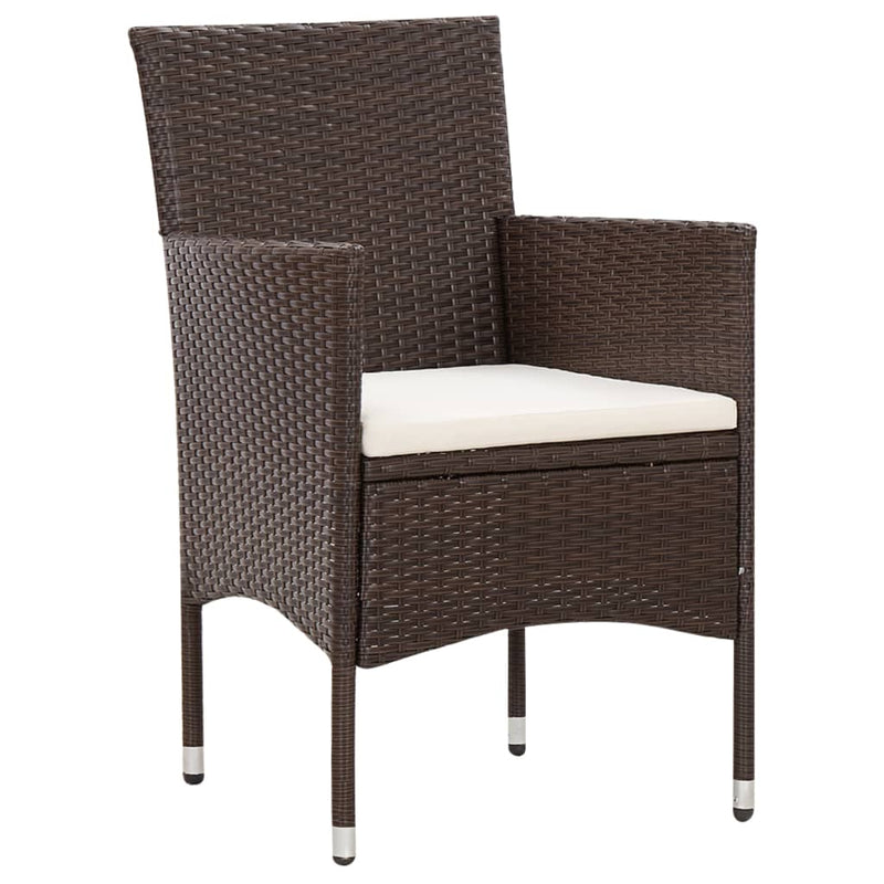 4 Piece Garden Lounge Set with Cushions Poly Rattan Brown