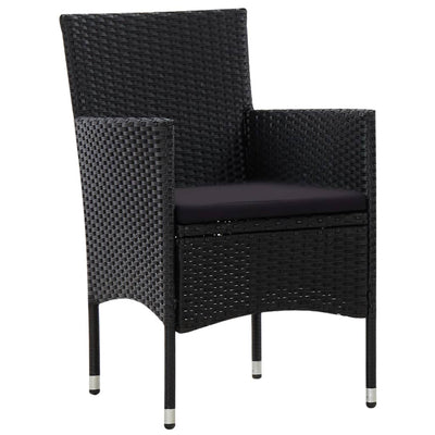 4 Piece Garden Lounge Set With Cushions Poly Rattan Black