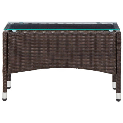 Coffee Table Brown 60x40x36 cm Poly Rattan