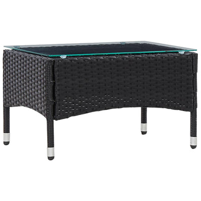 Coffee Table Black 60x40x36 cm Poly Rattan