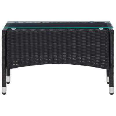 Coffee Table Black 60x40x36 cm Poly Rattan