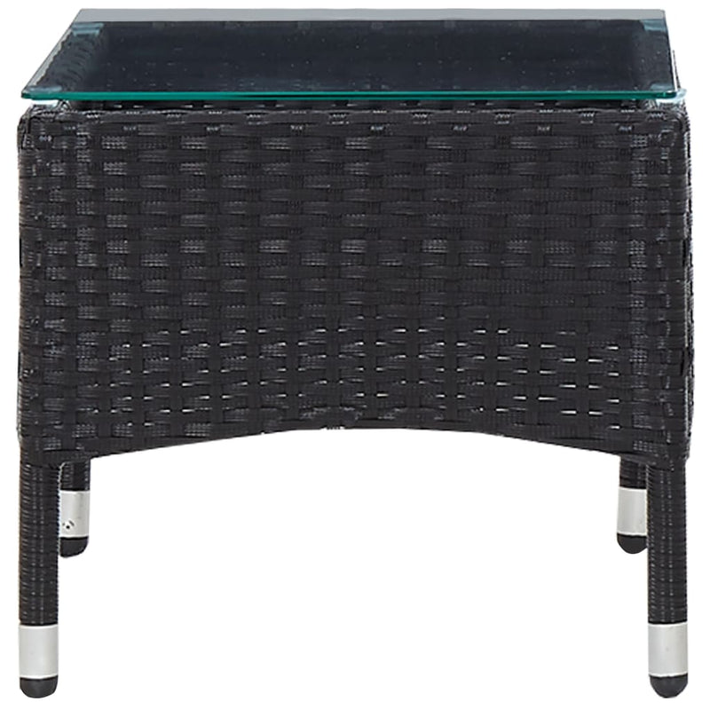 Coffee Table Black 60x40x36 cm Poly Rattan