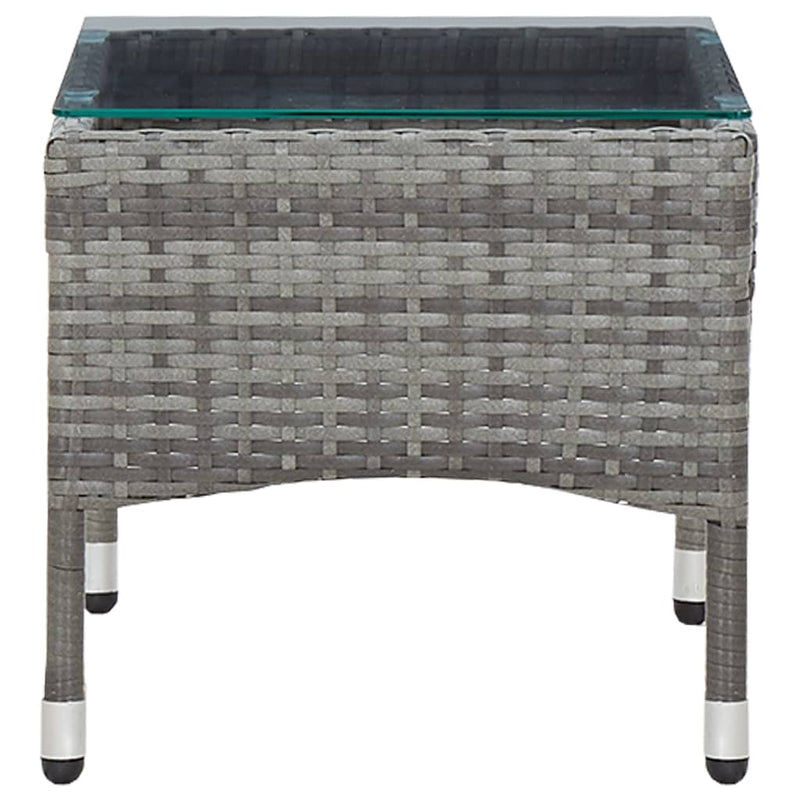 Coffee Table Grey 60x40x36 cm Poly Rattan