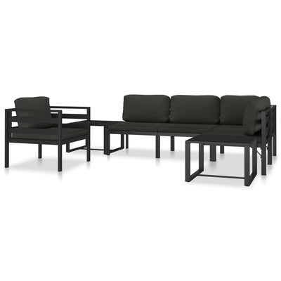 Sectional Corner Sofa 1 pc with Cushions Aluminium Anthracite