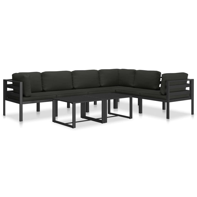 Sectional Corner Sofa 1 pc with Cushions Aluminium Anthracite