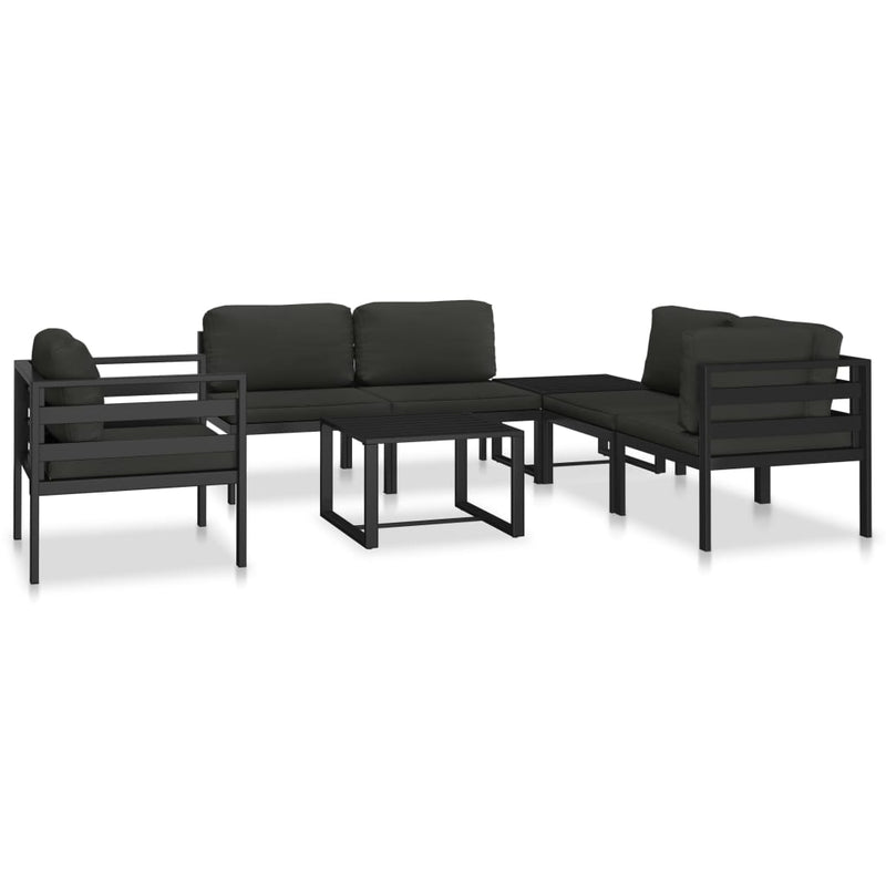 Sectional Corner Sofa 1 pc with Cushions Aluminium Anthracite