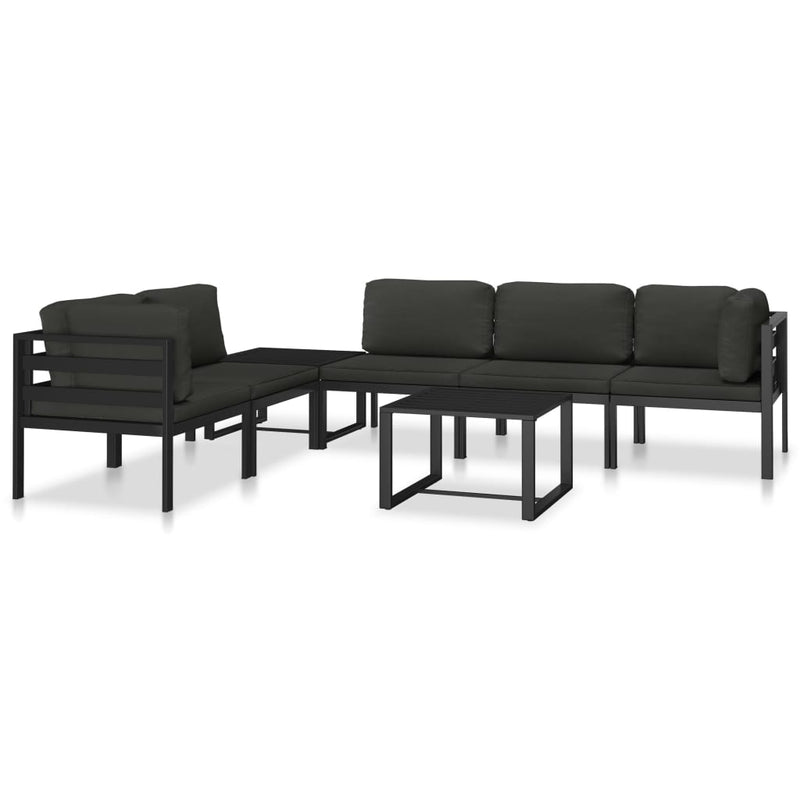 Sectional Corner Sofa 1 pc with Cushions Aluminium Anthracite