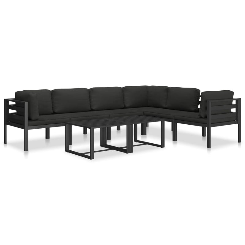 Single Sofa with Cushions Aluminium Anthracite