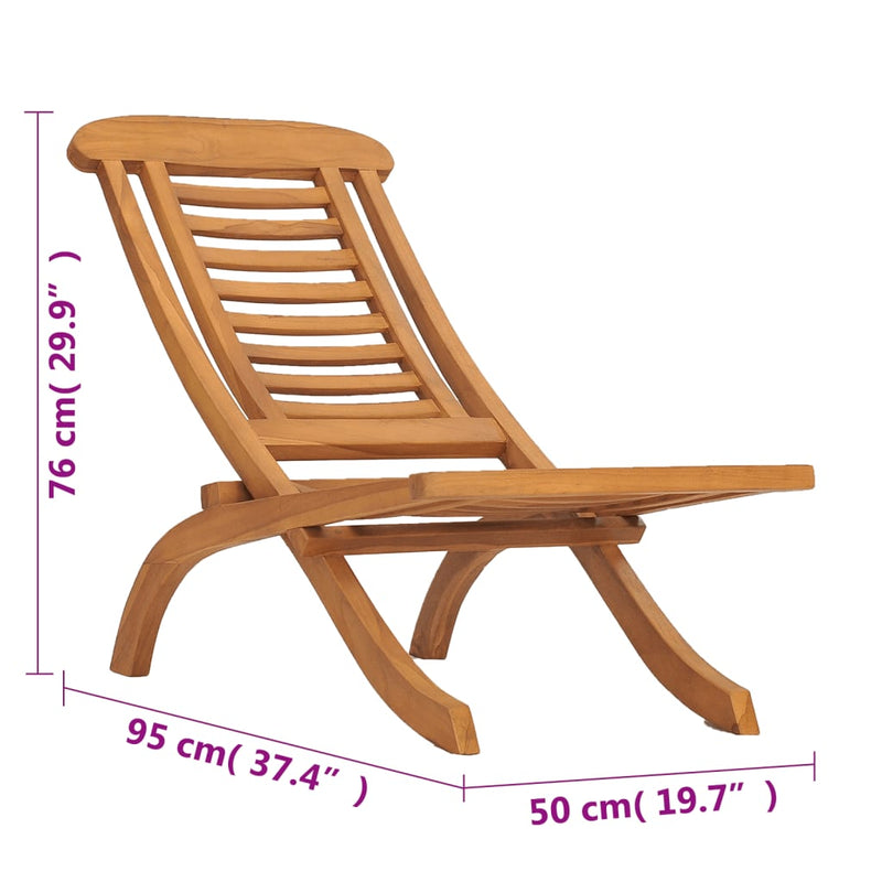 Folding Garden Chair Solid Teak Wood