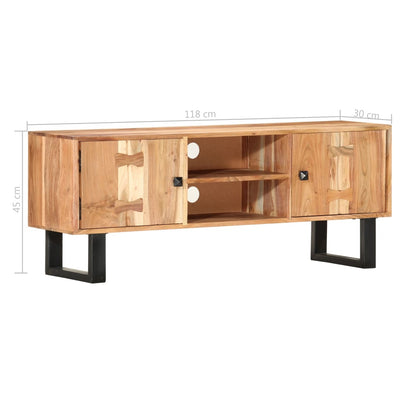 TV Cabinet 118x30x45 cm Solid Acacia Wood