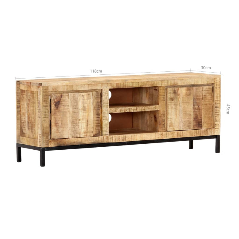 TV Cabinet 118x30x45 cm Solid Mango Wood