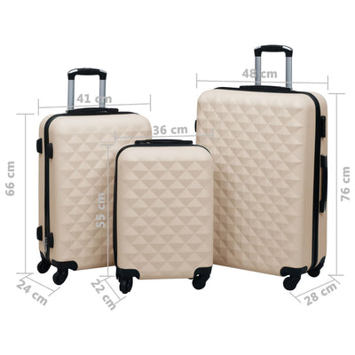 Hardcase Trolley Set 3 pcs Gold ABS