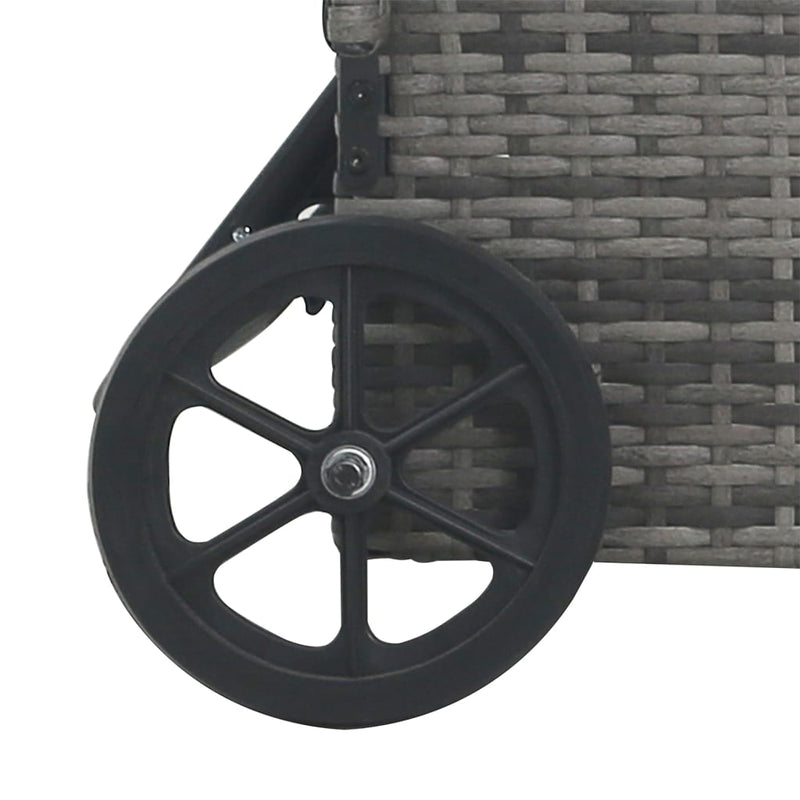 Sun Lounger with Wheels Poly Rattan Anthracite