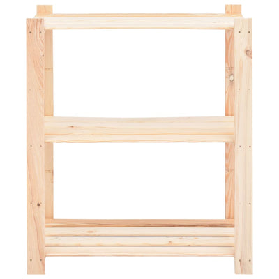 3-Tier Storage Racks 3 pcs 80x38x90 cm Solid Wood Pine 150 kg