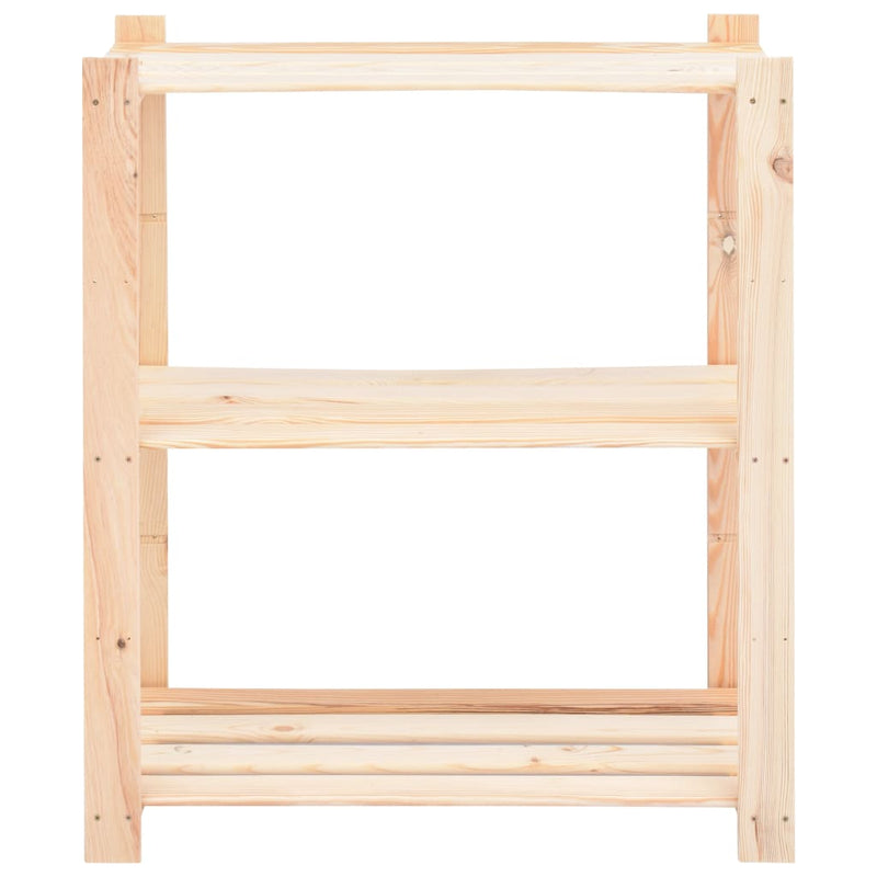 3-Tier Storage Racks 3 pcs 80x38x90 cm Solid Wood Pine 150 kg