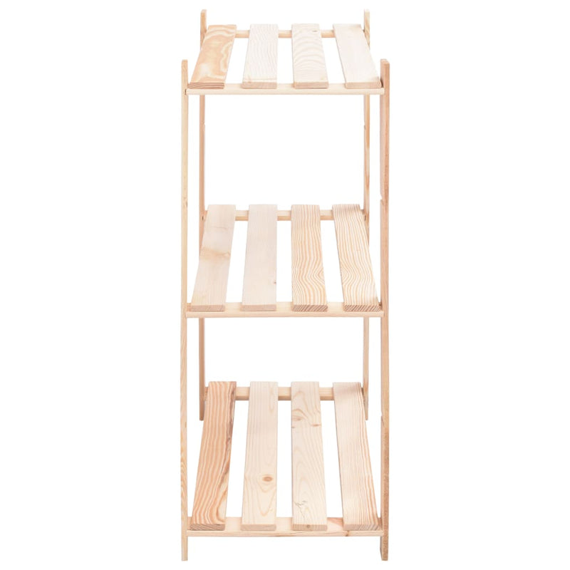 3-Tier Storage Racks 3 pcs 80x38x90 cm Solid Wood Pine 150 kg