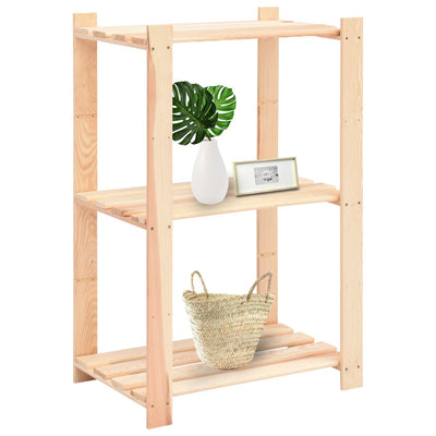 3-Tier Storage Racks 3 pcs 60x38x90 cm Solid Wood Pine 150 kg