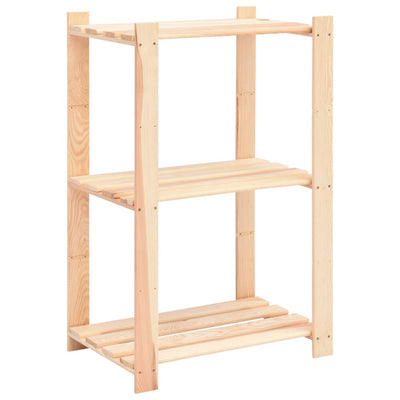 3-Tier Storage Racks 3 pcs 60x38x90 cm Solid Wood Pine 150 kg