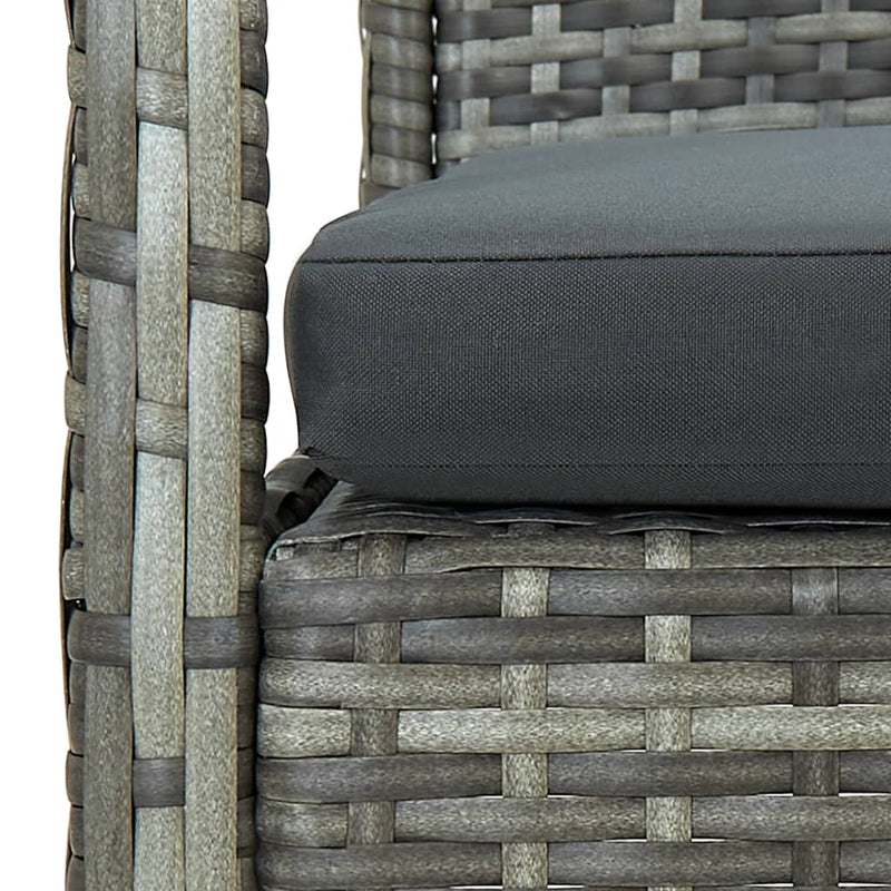 4 Piece Garden Lounge Set with Cushions Poly Rattan Grey