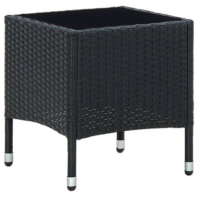 Garden Table Black 40x40x45 cm Poly Rattan