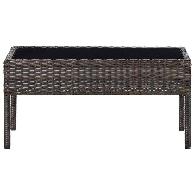 Garden Table Brown 75x40x37 cm Poly Rattan