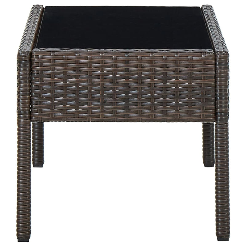 Garden Table Brown 75x40x37 cm Poly Rattan