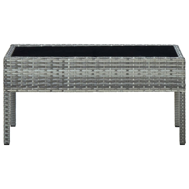 Garden Table Grey 75x40x37 cm Poly Rattan