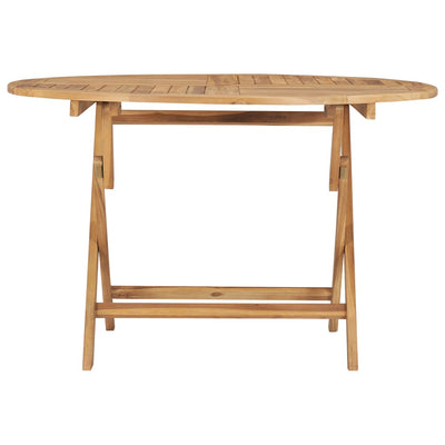 Folding Garden Table Diameter 120 cm Solid Teak Wood