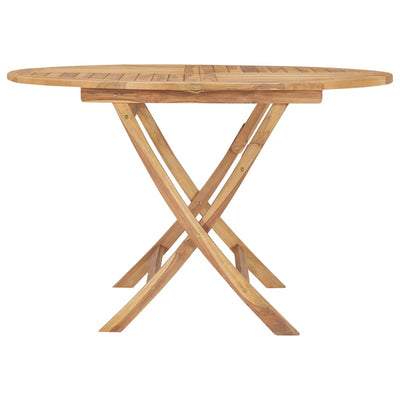 Folding Garden Table Diameter 120 cm Solid Teak Wood