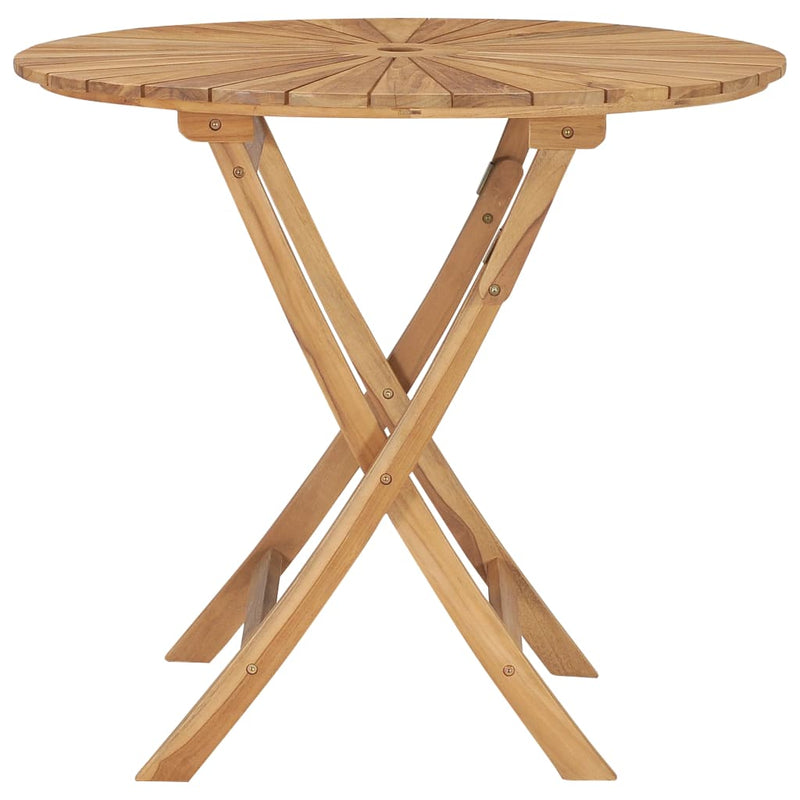 Folding Garden Table Ø 85 cm Solid Teak Wood