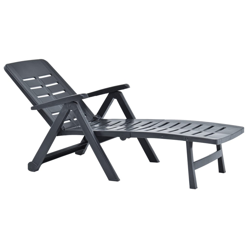 Folding Sun Lounger Plastic Anthracite