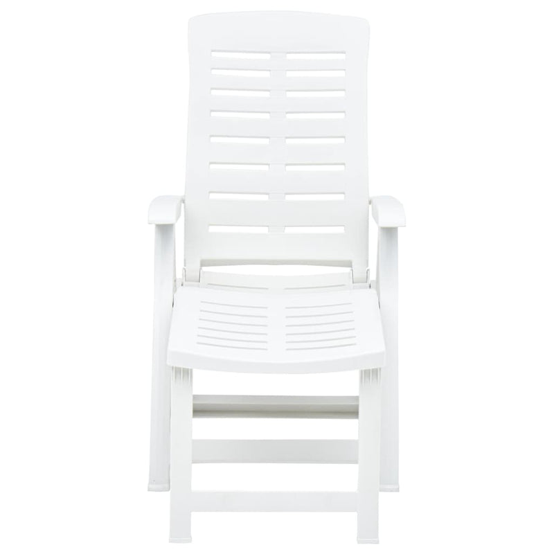 Folding Sun Lounger Plastic White