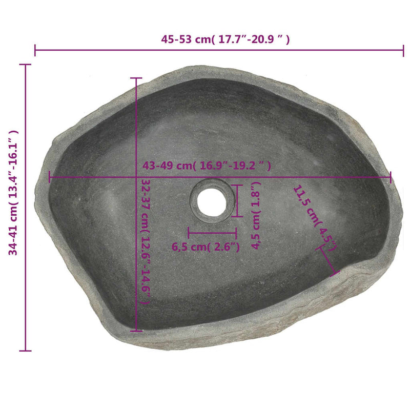 Basin River Stone Oval 46-52 cm