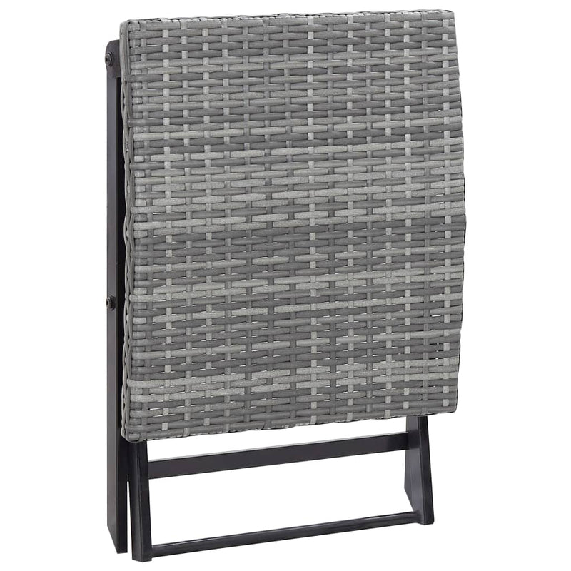 Folding Stool Poly Rattan Grey