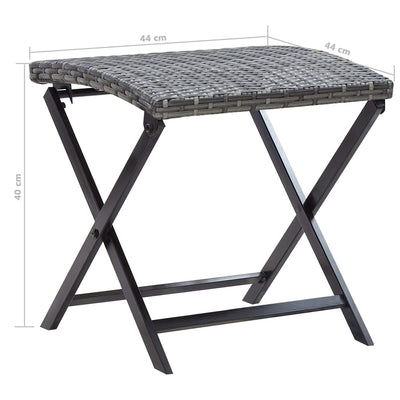 Folding Stool Poly Rattan Grey