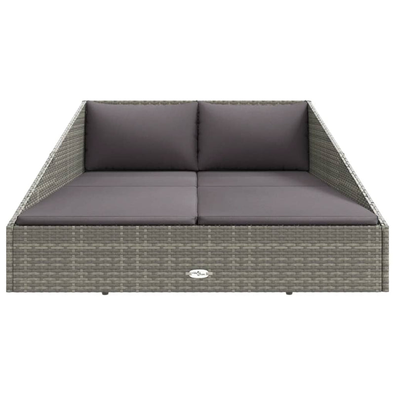 Garden Bed Grey 110x200 cm Poly Rattan