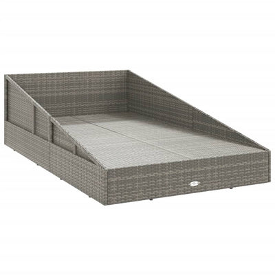 Garden Bed Grey 110x200 cm Poly Rattan