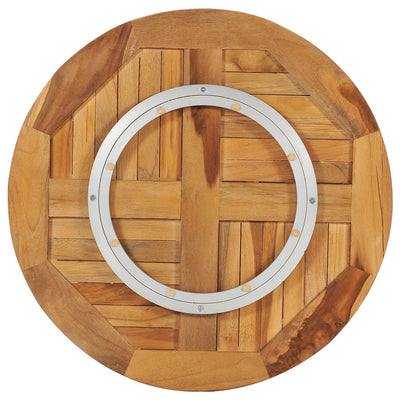 Rotating Table Disk Solid Teak Wood